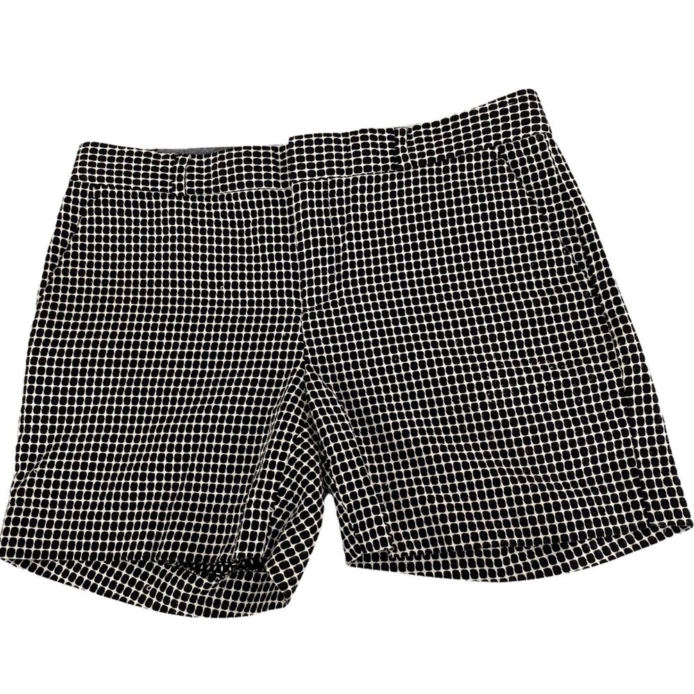 BANANA REPUBLIC Black & White Geometric Print Mid-rise Chino Shorts
